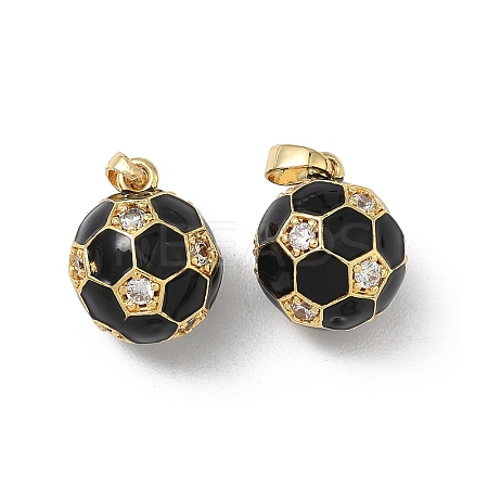Sports Brass Micro Pave Clear Cubic Zirconia Pendants KK-F924-05G-1