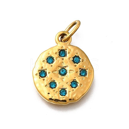 304 Stainless Steel Rhinestone Pendants STAS-R159-54G-02-1