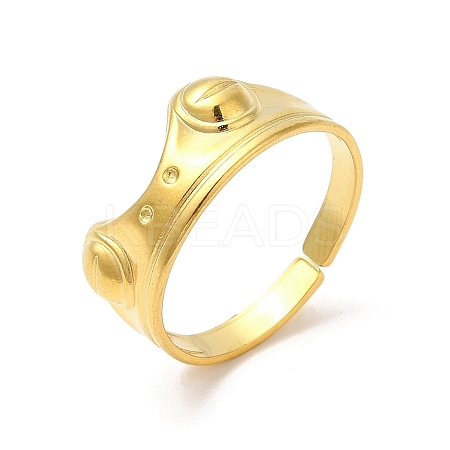 Ion Plating(IP) 304 Stainless Steel Cuff Finger Rings RJEW-L107-008G-1