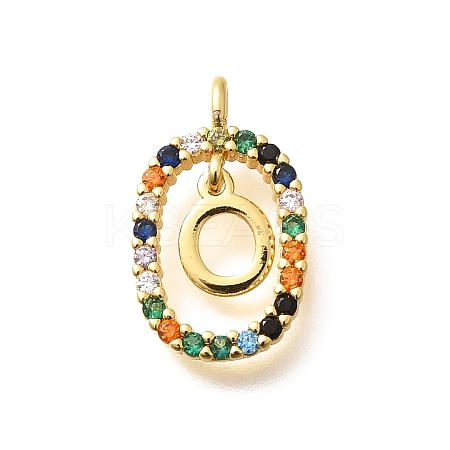 Brass Micro Pave Cubic Zirconia Pendants ZIRC-P123-01G-O02-1