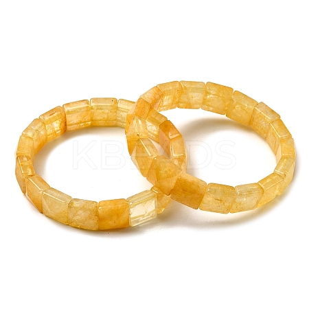 Natural Quartz Crystal Beads Stretch Bracelets for Women Men BJEW-C097-06-07-1