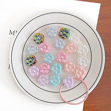 Opaque UV Plating Acrylic Beads OACR-I015-48-1