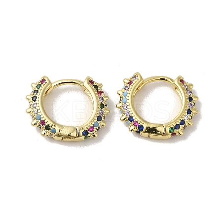 Rack Plating Brass Micro Pave Cubic Zirconia Huggie Hoop Earrings for Women EJEW-C097-24G-01-1
