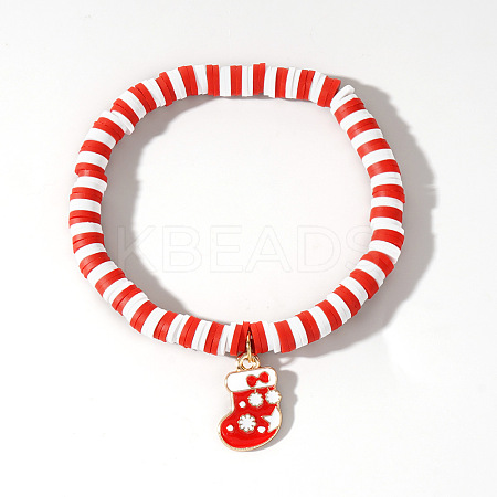 Christmas 304 Stainless Steel Enamel Charm Bracelets ZQ4442-10-1