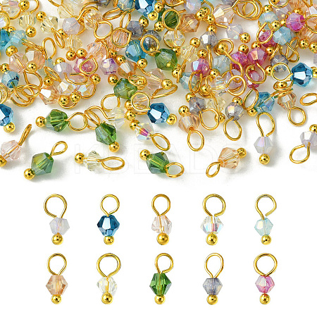 100Pcs Faceted Bicone Glass Charms FIND-CJ0001-82-1