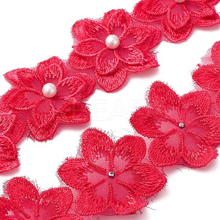 2 Yards Flower Polyester Lace Trim OCOR-CY0001-19B-1