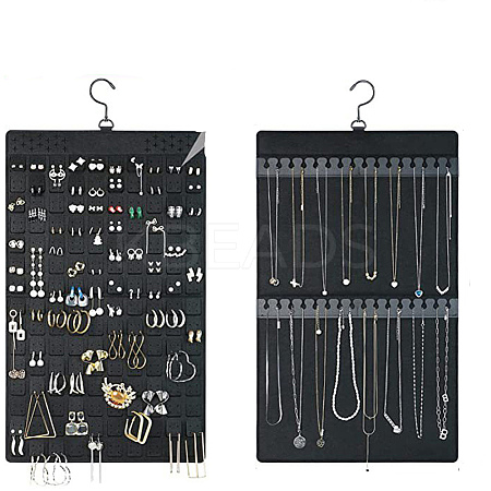 Felt Double Sided Hanging Jewelry Rolls for Earrings Necklaces Bracelets PW-WG35DBD-02-1