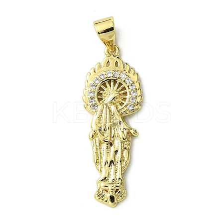 Brass Micro Pave Cubic Zirconia Pendants KK-H472-43G-02-1