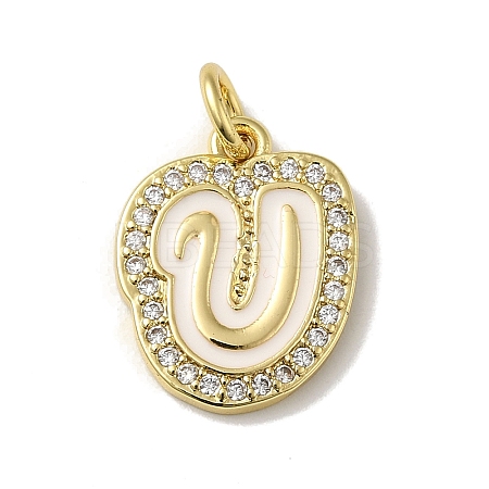 Brass Micro Pave Cubic Zirconia Pendants KK-K354-02G-U-1