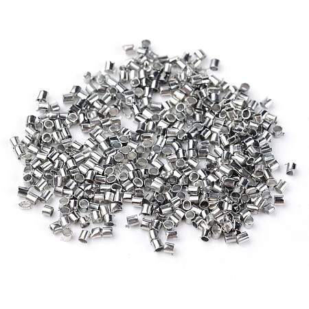 1700pcs 1.5mm Brass Tube Crimp End Beads X-E001-NF-1