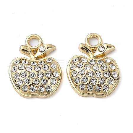 Golden Rack Plating Alloy Rhinestone Pendants PALLOY-F308-22G-03-1