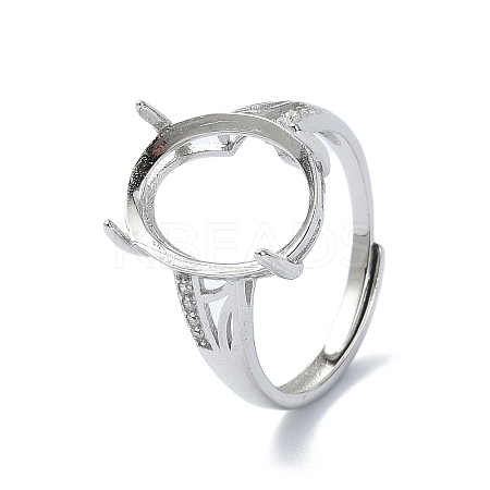 Adjustable 925 Sterling Silver Ring Components STER-K179-39P-1