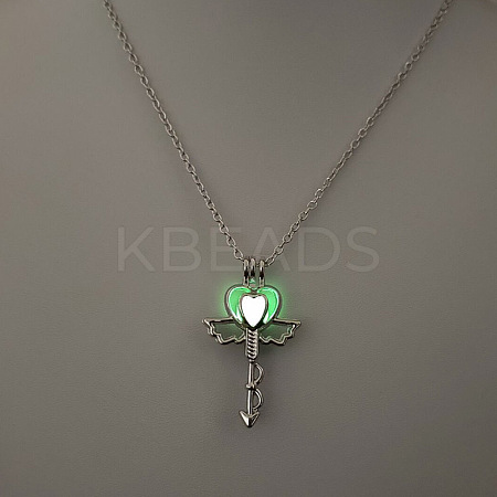 Alloy with Luminous Resin Bead Inside Pendant Necklaces for Women Men FS-WG4D5C2-07-1