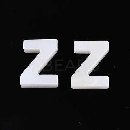 Natural Freshwater Shell Letter Charms BSHE-ZX007-02Z-1