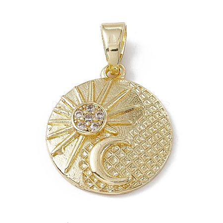 Rack Plating Brass Cubic Zirconia Pendants KK-M236-06G-1