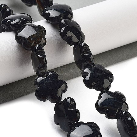 Dyed & Heated Natural Black Agate Beads Strands G-F769-A01-01-1