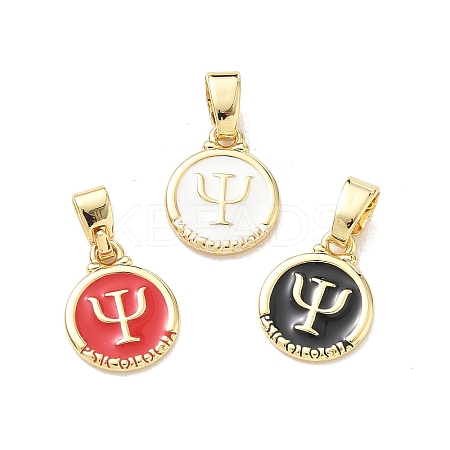 Brass Enamel Pendants KK-CBA3F25-01A-G-1