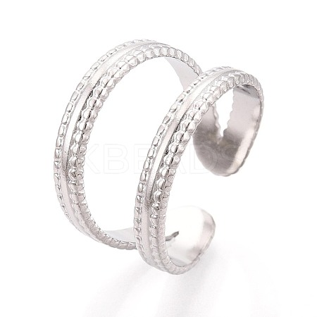 Adjustable 304 Stainless Steel Cuff Rings for Women RJEW-N052-25P-1