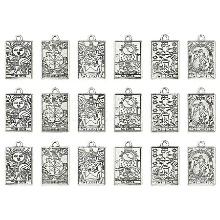 18Pcs 6 Styles Zinc Tibetan Style Alloy Pendants FIND-YW0004-70B-1