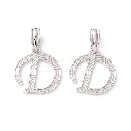 Rack Plating Eco-Friendly Brass Letter Pendants KK-K265-02P-D-1