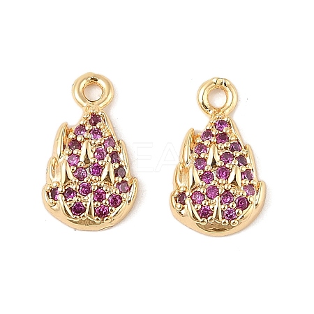 Brass Micro Pave Cubic Zirconia Pendants KK-R219-11G-1