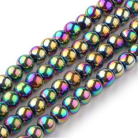 Electroplate Glass Beads Strands EGLA-R047-4mm-02-1
