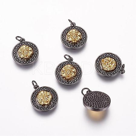 Brass Micro Pave Cubic Zirconia Pendants ZIRC-E108-08G-NR-1