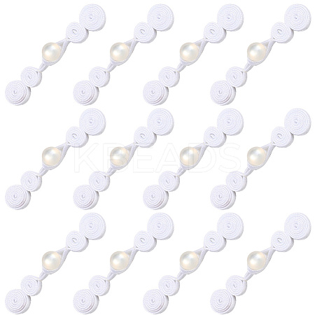 12Pcs Polyester Resin Cheongsam Buckle for Chinese Formal Dress DIY-CY0001-86B-1