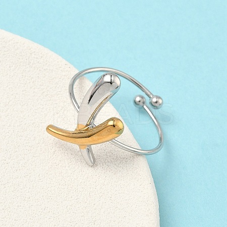 304 Stainless Steel Cuff Rings LS-RJEW-D338-03B-GP-1