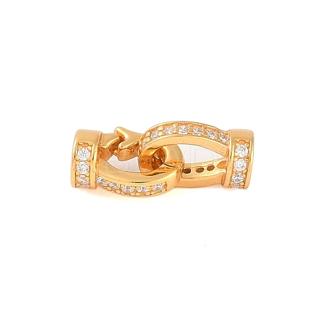 925 Sterling Silver Micro Pave Clear Cubic Zirconia Fold Over Clasps LS-STER-U004-02G-1