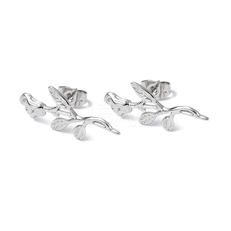 Non-Tarnish 304 Stainless Steel Flower of Life Stud Earrings for Women LS-EJEW-F300-08P-1