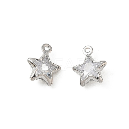 Brass Pave Clear Cubic Zirconia Charms CU-CBAD360-03P-03-1