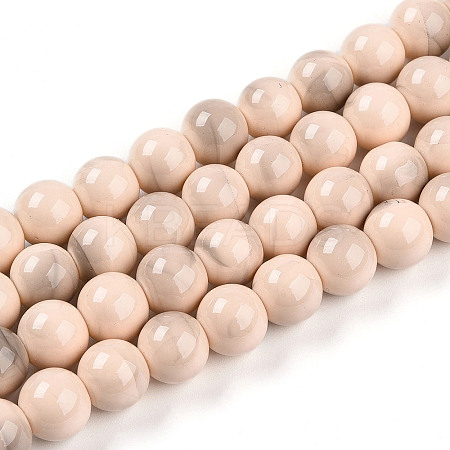 Baking Paint Glass Beads Strands DGLA-N013-10mm-06-1