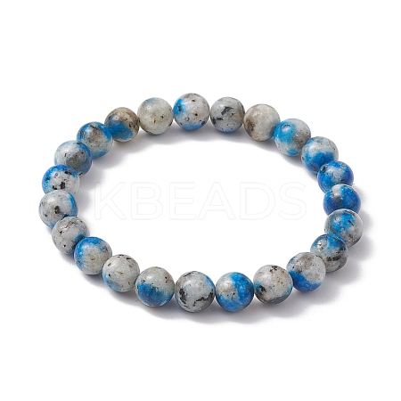 8mm Round Dyed Natural Jade Imitation K2 Stone Stretch Bracelets for Women Men BJEW-JB10494-1