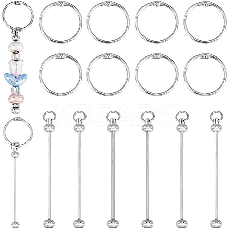 8Pcs Iron Bar Beadable Keychains DIY-SC0028-27A-1