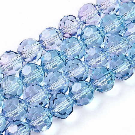 Baking Paint Transparent Glass Beads Strands DGLA-A035-T10mm-A06-1