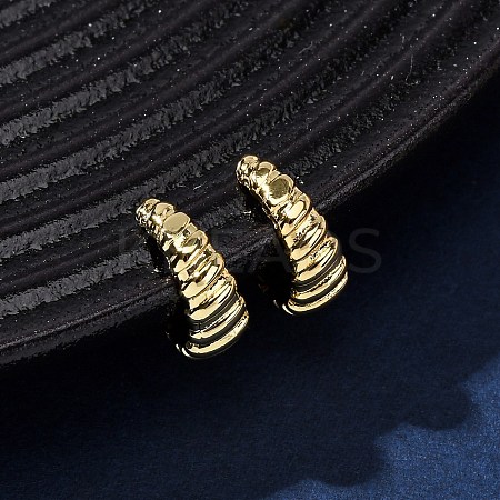 Brass Stripe C-Shaped Cuff Earrings EJEW-D332-05C-G-1