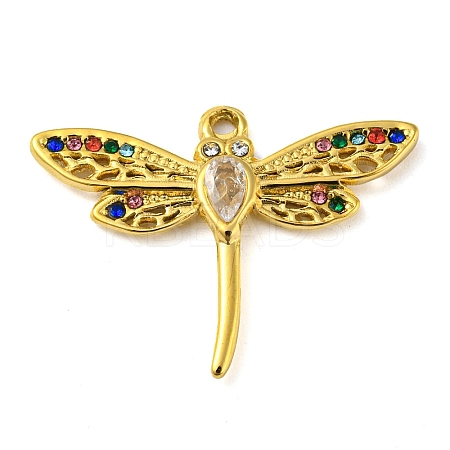 Ion Plating(IP) Real 18K Gold Plated 304 Stainless Steel Rhinestone Pendants STAS-P341-06G-02-1