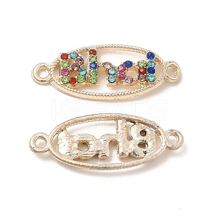 Alloy Connector Charms with Colorful Rhinestone FIND-H039-46KCG-1