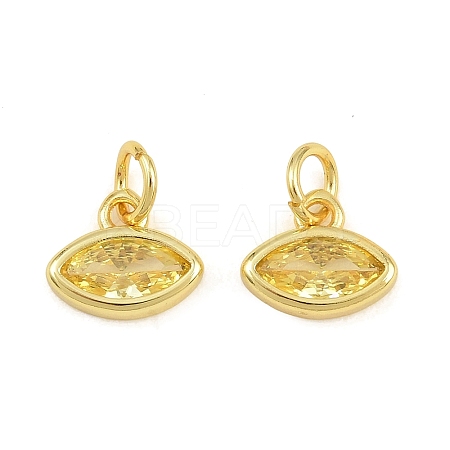Brass Pave Cubic Zirconia Charms CU-CBA3D67-11G-05-1