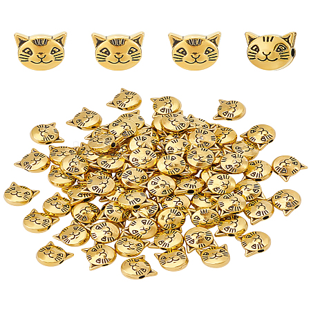 80Pcs Tibetan Style Alloy Kitten Beads FIND-LP0002-26-1