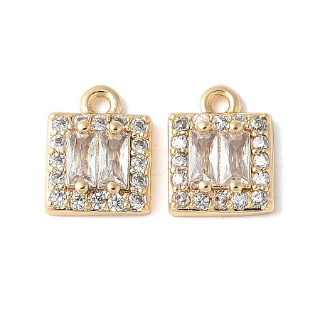 Brass Micro Pave Cubic Zirconia Pendants KK-A253-14G-1