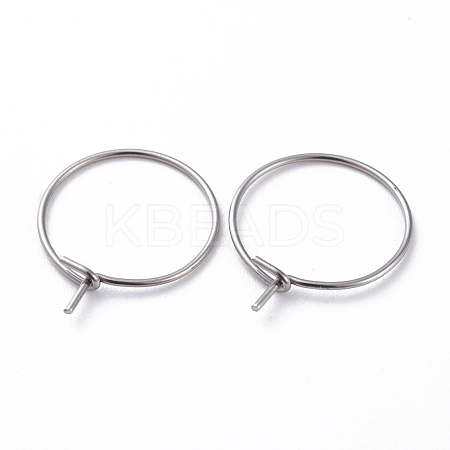 316 Surgical Stainless Steel Hoop Earring Findings STAS-J025-01G-P-P-1