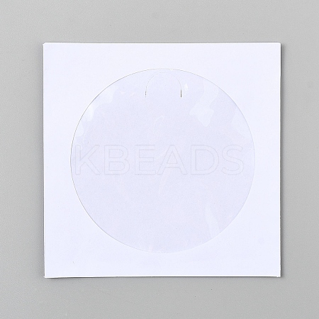 Square Paper CD Storage Bags with Round PP Plastic Visible Window ABAG-WH20001-28-1
