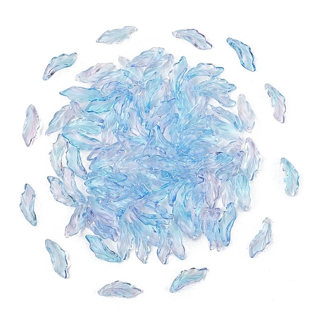 100Pcs Baking Paint Transparent Glass Pendants GLAA-YW0004-81B-1