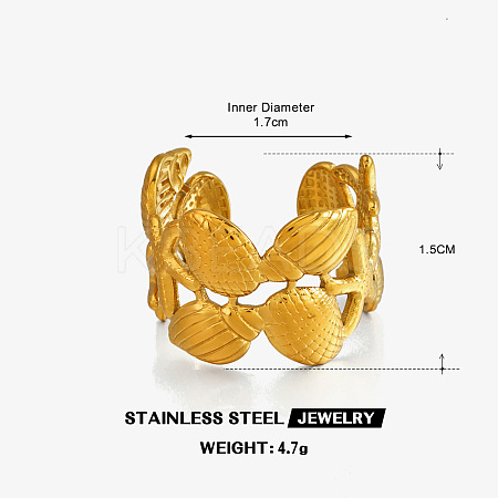 304 Stainless Steel Open Cuff Rings for Women WG32771-01-1