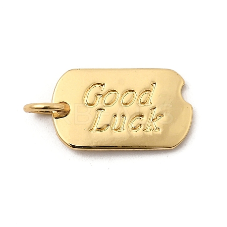 Brass Oval with Good Luck Pendants KK-I360-037G-1