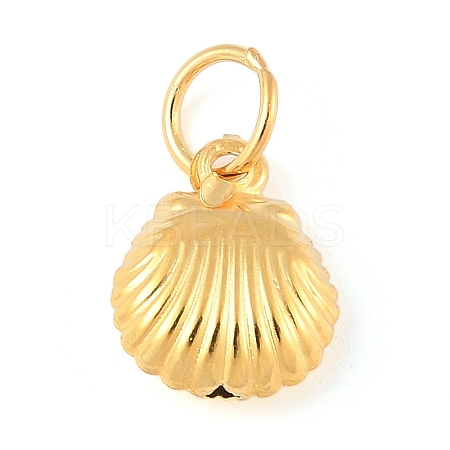 Fine Silver Sterling Silver Hollow Shell Shaped Charms with Jump Rings LS-STER-R013-02G-1