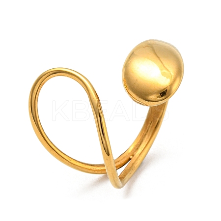 Ion Plating(IP) 304 Stainless Steel Cuff Rings for Women RJEW-E078-08G-1