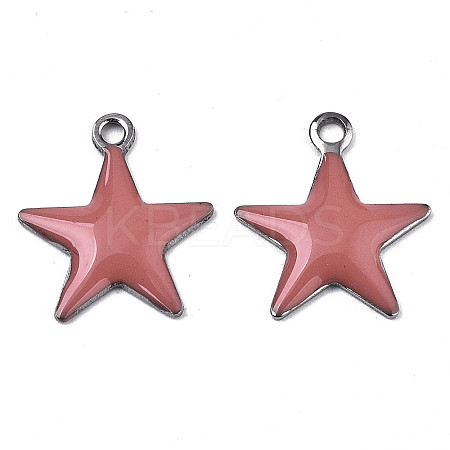 201 Stainless Steel Enamel Charms X-STAS-N088-14I-1